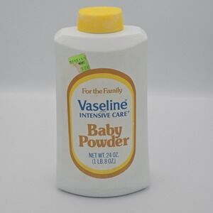 VTG NEW FAMILY SIZE VASELINE TALC BABY POWDER BOTTLE MOVIE PROP 24OZ